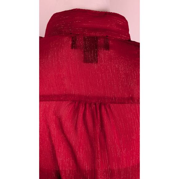 IZ Buyer Y2K top attached camiSz M (6) ruffles glistens laceHallow EUC buttons - Picture 10 of 11